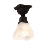 Meyda Yellow 225880 - 5" Square Bungalow Alabaster Swirl Flushmount