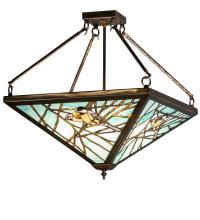 Meyda Yellow 226782 - 21" Square Backyard Friends Semi-Flushmount