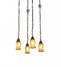 Meyda Yellow 227606 - 16" Square Bungalow 4 Light Cascading Pendant