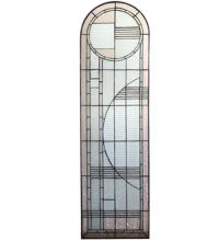 Meyda Yellow 22868 - 15"W X 54"H Arc Deco Left Sided Stained Glass Window