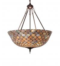 Meyda Yellow 230828 - 24" Wide Tiffany Fishscale Inverted Pendant