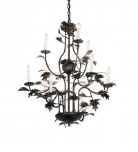 Meyda Yellow 232381 - 36" Wide Oak Leaf 9 Light Chandelier