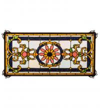 Meyda Yellow 232846 - 25" Wide X 12" High Emma Stained Glass Window