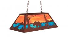 Meyda Yellow 234050 - 33" Long Bear at Lake Oblong Pendant