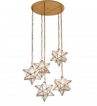 Meyda Yellow 234505 - 45" Wide Moravian Star 5 Light Cascading Pendant