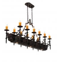 Meyda Yellow 234824 - 60" Long Tudor 12 Light Oblong Chandelier
