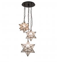 Meyda Yellow 236061 - 17" Wide Moravian Star 3 Light Cascading Pendant