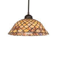 Meyda Yellow 236271 - 11" Wide Tiffany Fishscale Pendant