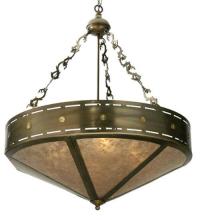 Meyda Yellow 23633 - 30"W Craftsman Target Inverted Pendant