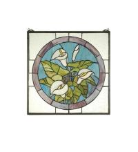 Meyda Yellow 23866 - 20"W X 20"H Calla Lily Stained Glass Window