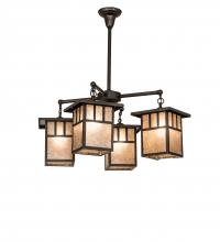 Meyda Yellow 239358 - 34" Wide Hyde Park Double Bar Mission 4 Light Chandelier