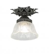 Meyda Yellow 239955 - 8.5" Wide Fancy Floral W/Summer Wheat Flushmount