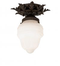 Meyda Yellow 239969 - 8.5" Wide Fancy Floral W/Colonnade Globe Flushmount