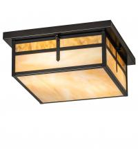 Meyda Yellow 240395 - 15" Square Hyde Park "T" Mission Flushmount