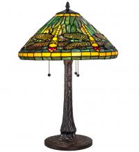 Meyda Yellow 241975 - 22" High Tiffany Dragonfly Table Lamp
