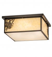 Meyda Yellow 242031 - 20" Square Hyde Park Winter Pine Flushmount