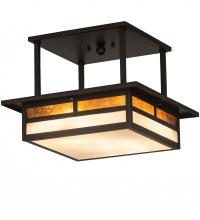 Meyda Yellow 243048 - 15" Square Hyde Park "T" Mission Flushmount