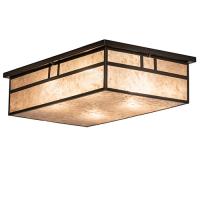 Meyda Yellow 244260 - 36" Long Hyde Park Double Bar Mission Oblong Flushmount