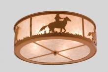 Meyda Yellow 24460 - 22"W Cowboy & Steer Flushmount