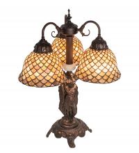 Meyda Yellow 245477 - 23" High Tiffany Fishscale 3 Light Table Lamp