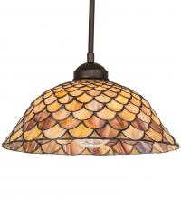 Meyda Yellow 245670 - 11" Wide Tiffany Fishscale Pendant