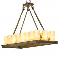 Meyda Yellow 249385 - 39" Long Loxley 18 Light Oblong Chandelier