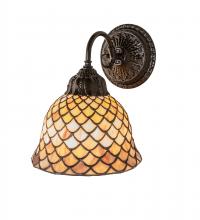 Meyda Yellow 249827 - 8" Wide Tiffany Fishscale Wall Sconce