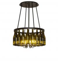 Meyda Yellow 250308 - 26" Wide Tuscan Vineyard 20 Light Wine Bottle Chandelier