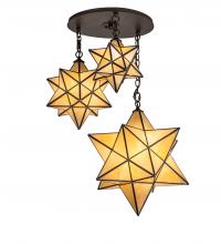 Meyda Yellow 251942 - 25" Wide Moravian Star 3 Light Cascading Pendant