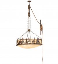 Meyda Yellow 252318 - 36" Long Lone Bear Bartlett Inverted Pendant