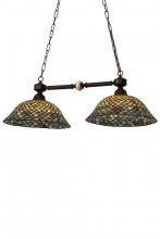 Meyda Yellow 26440 - 37"L Tiffany Fishscale 2 LT Island Pendant