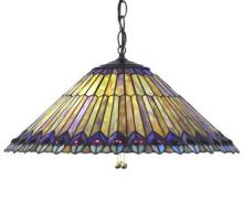 Meyda Yellow 26487 - 20"W Tiffany Jeweled Peacock Pendant