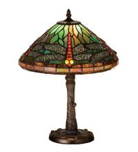 Meyda Yellow 26683 - 16"H Tiffany Dragonfly w/ Twisted Fly Mosaic Base Accent Lamp