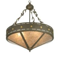 Meyda Yellow 26923 - 24" Wide Craftsman Target Inverted Pendant