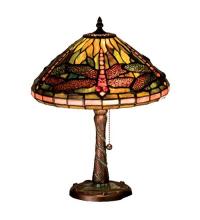 Meyda Yellow 27158 - 16"H Tiffany Dragonfly w/ Twisted Fly Mosaic Base Accent Lamp