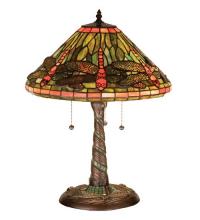 Meyda Yellow 27812 - 21"H Tiffany Dragonfly w/ Twisted Fly Mosaic Base Table Lamp