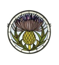 Meyda Yellow 28436 - 17"W X 17"H Thistle Stained Glass Window