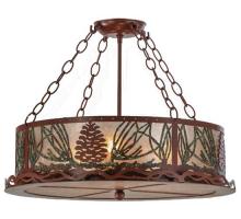 Meyda Yellow 29393 - 22"W Mountain Pine Semi-Flushmount