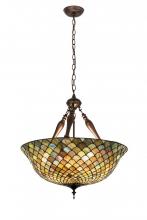 Meyda Yellow 31830 - 24"W Tiffany Fishscale Inverted Pendant