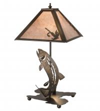 Meyda Yellow 32531 - 21"H Leaping Trout Table Lamp