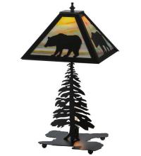 Meyda Yellow 32552 - 21.5" High Lone Bear W/Lighted Base Table Lamp
