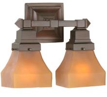 Meyda Yellow 50361 - 13"W Bungalow Frosted Amber 2 LT Wall Sconce