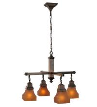 Meyda Yellow 50363 - 26"W Bungalow Frosted Amber 4 LT Chandelier
