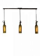 Meyda Yellow 50638 - 36" Long Tuscan Vineyard 3 Light Wine Bottle Island Pendant