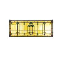 Meyda Yellow 50825 - 35"W X 13"H Ginkgo Stained Glass Window