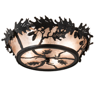 Meyda Yellow 51000 - 20" Wide Oak Leaf & Acorn Flushmount
