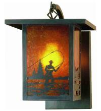 Meyda Yellow 51653 - 9"W Hyde Park Fly Fishing Creek Curved Arm Wall Sconce