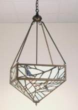 Meyda Yellow 51874 - 24" Square Backyard Friends Inverted Pendant