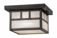 Meyda Yellow 51890 - 10"Square Craftsman Brown Hyde Park Double Bar Mission Flush Mount