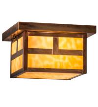 Meyda Yellow 52636 - 10"Sq Hyde Park "T" Mission Flushmount